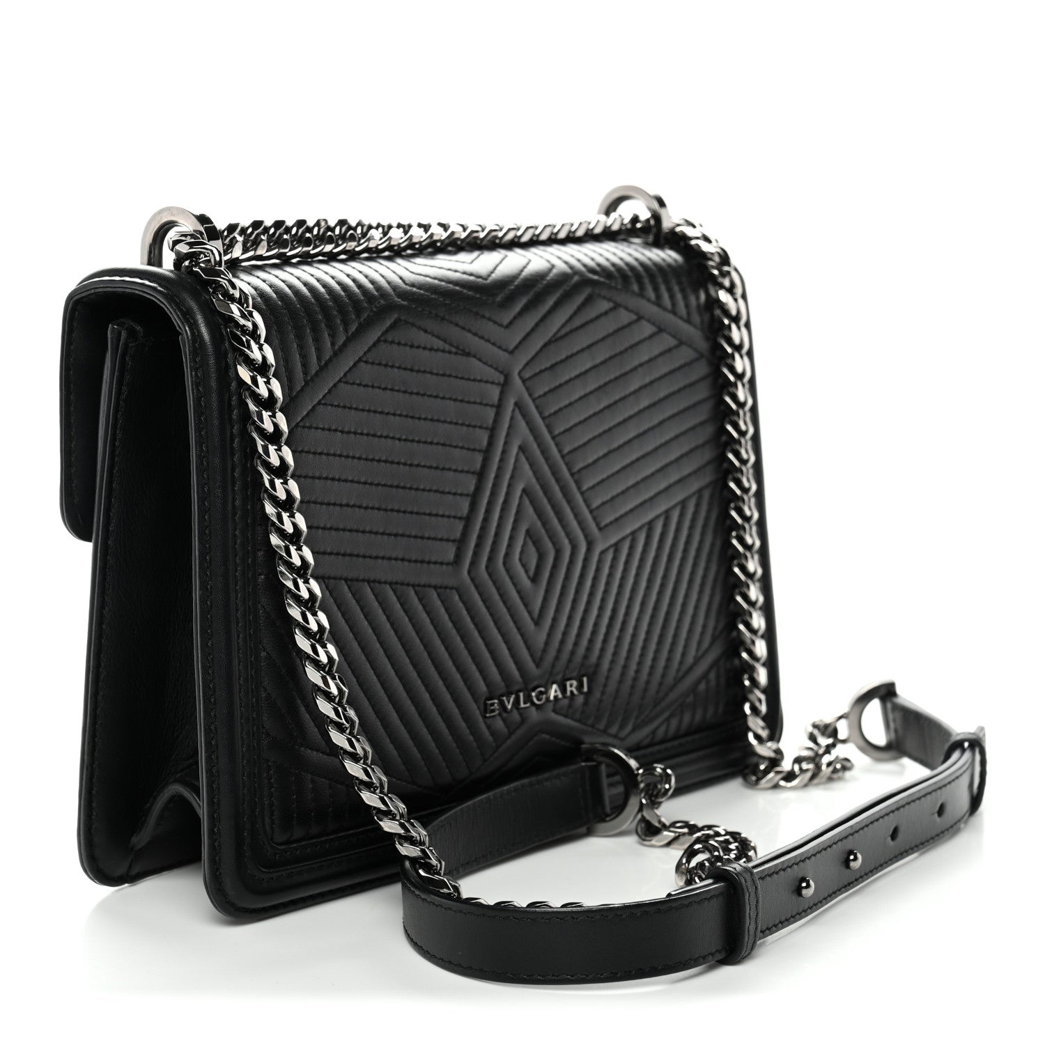 Quilted Nappa Smooth Calfskin Serpenti Forever Diamond Blast Shoulder Bag Black
