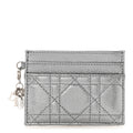 Metallic Calfskin Cannage Lady Dior Freesia  Holder Acciaio Metal