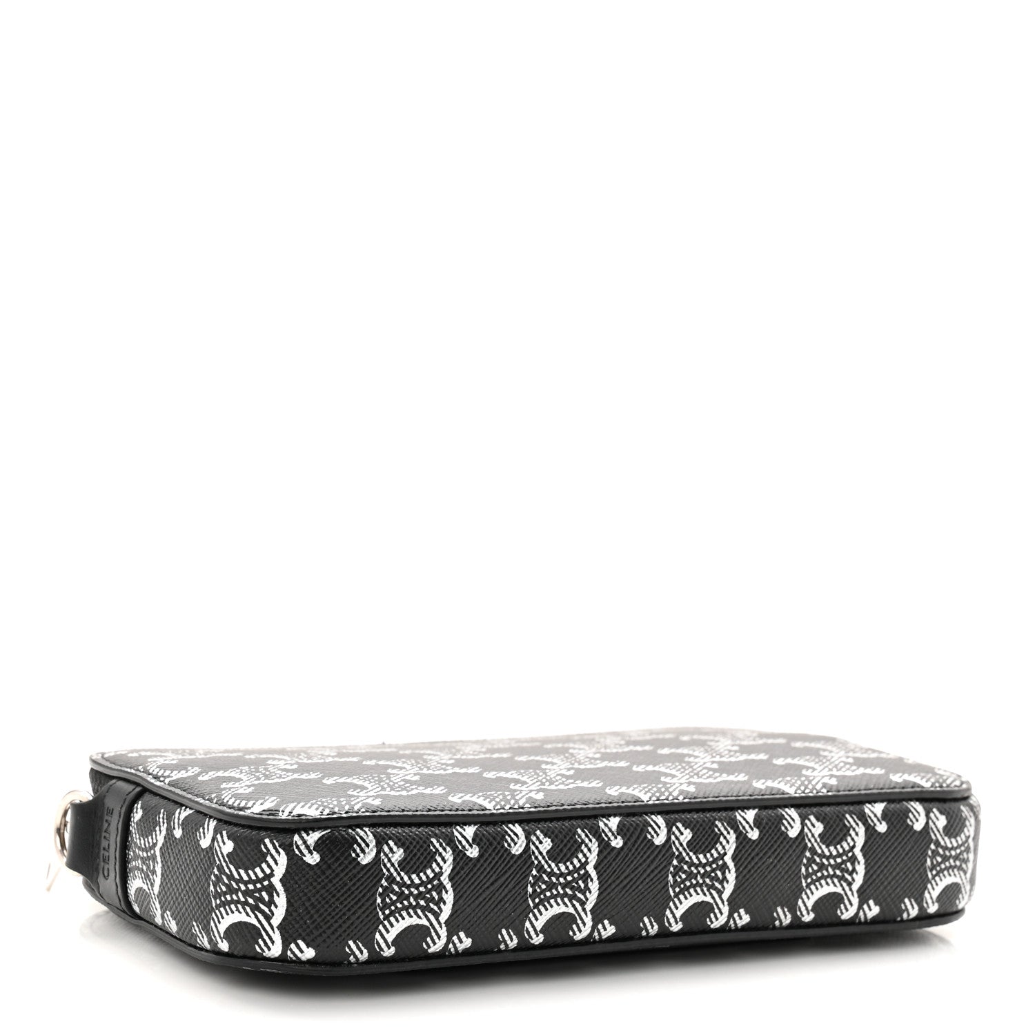 Triomphe Canvas Horizontal Pouch Silver Black