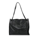 Calfskin Crocodile Embossed Monogram Medium Niki Shopping Bag Black