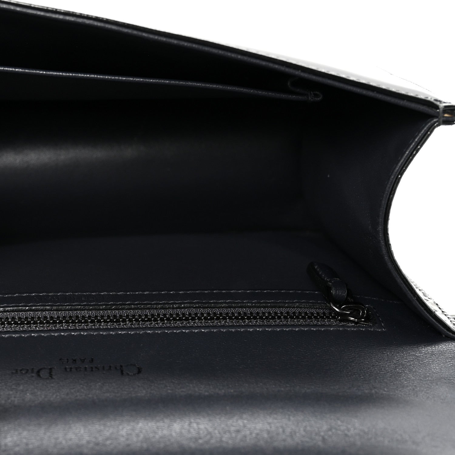 Metallic Patent Micro-Cannage Medium Diorama Flap Bag Onyx Black
