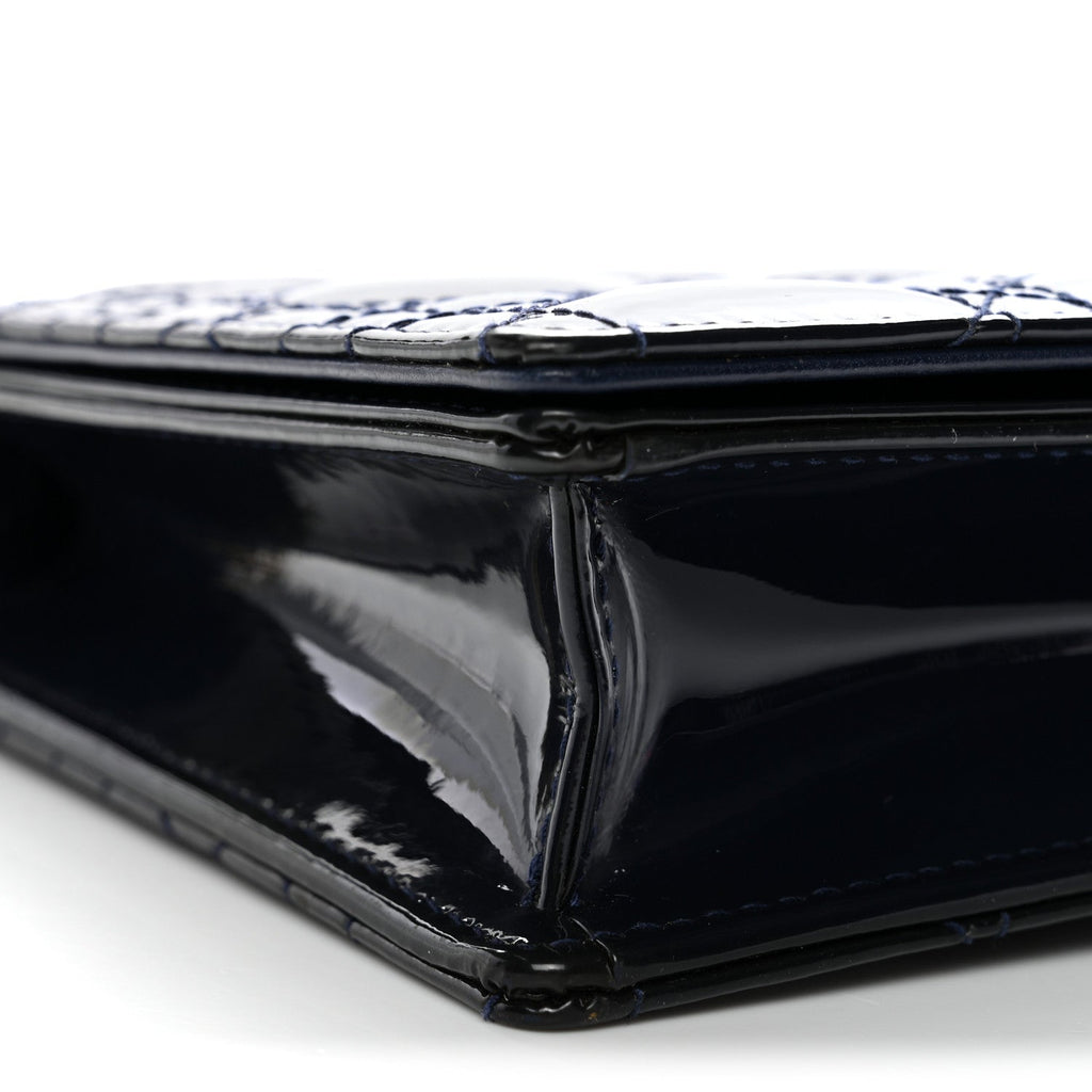 Patent Cannage Lady Dior Clutch Blue