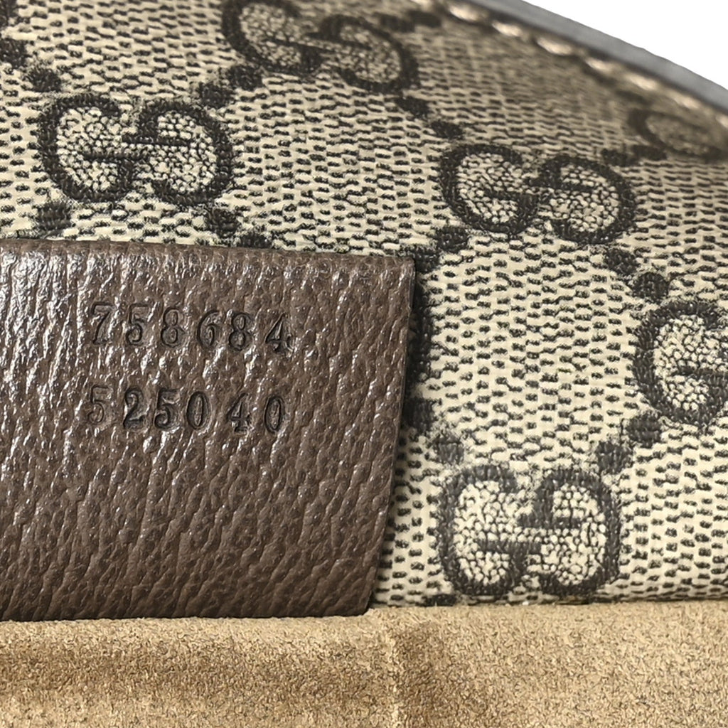 Tender GG Supreme Monogram Textured Dollar Calfskin Web Medium Jackie 1961 Crossbody Bag Beige Ebony New Acero