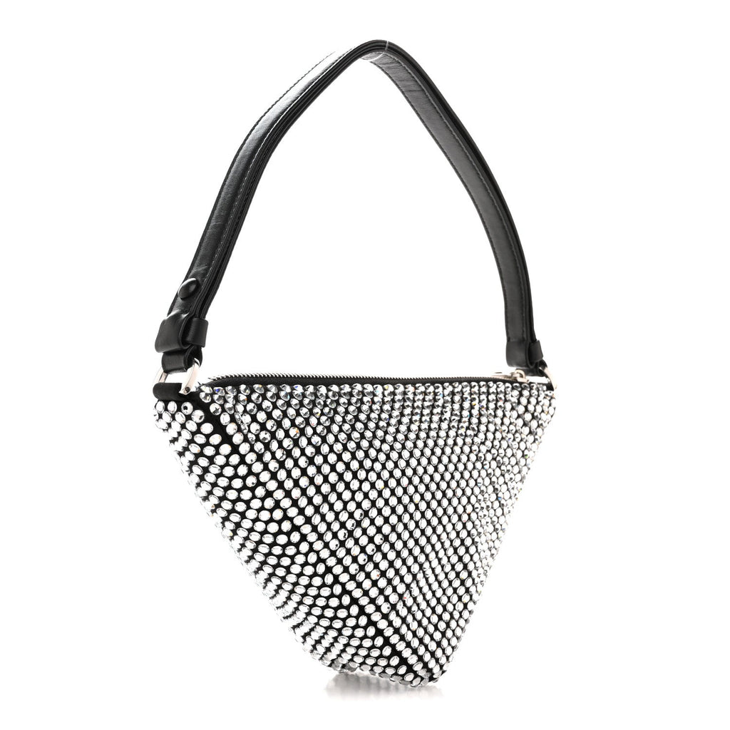 Satin Crystal Triangle Pouch Cristal