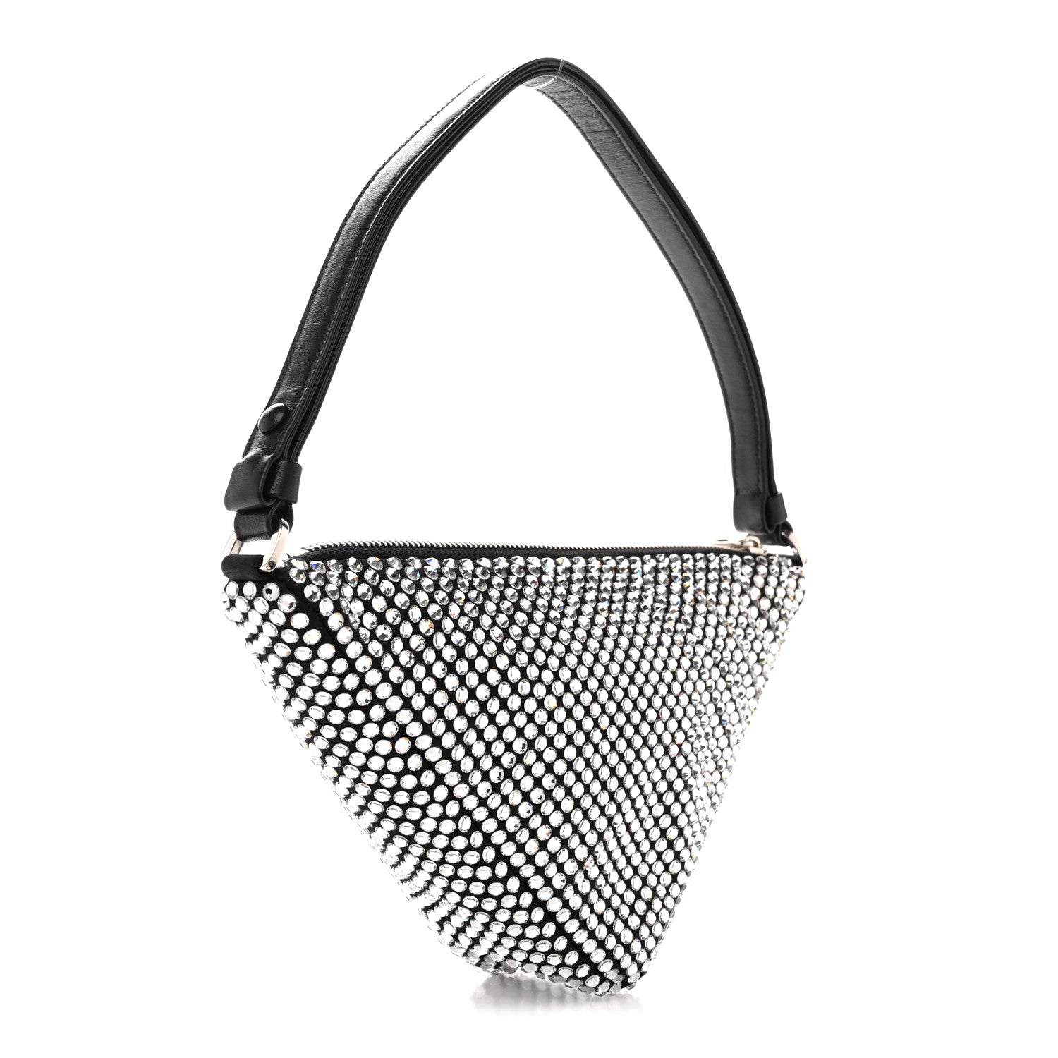 Satin Crystal Triangle Pouch Cristal