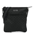Nylon Monogram Small Flat Messenger Bag Black