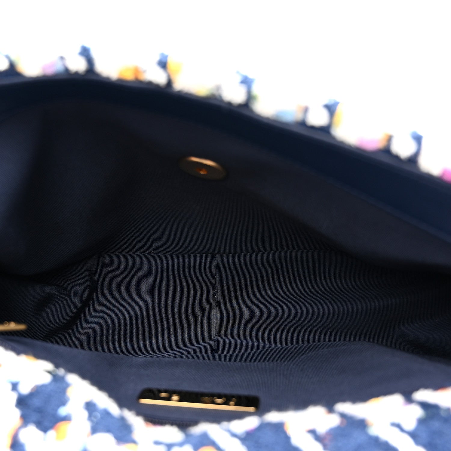 Tweed Quilted Medium Chanel 19 Flap Ecru Navy Blue Multicolor