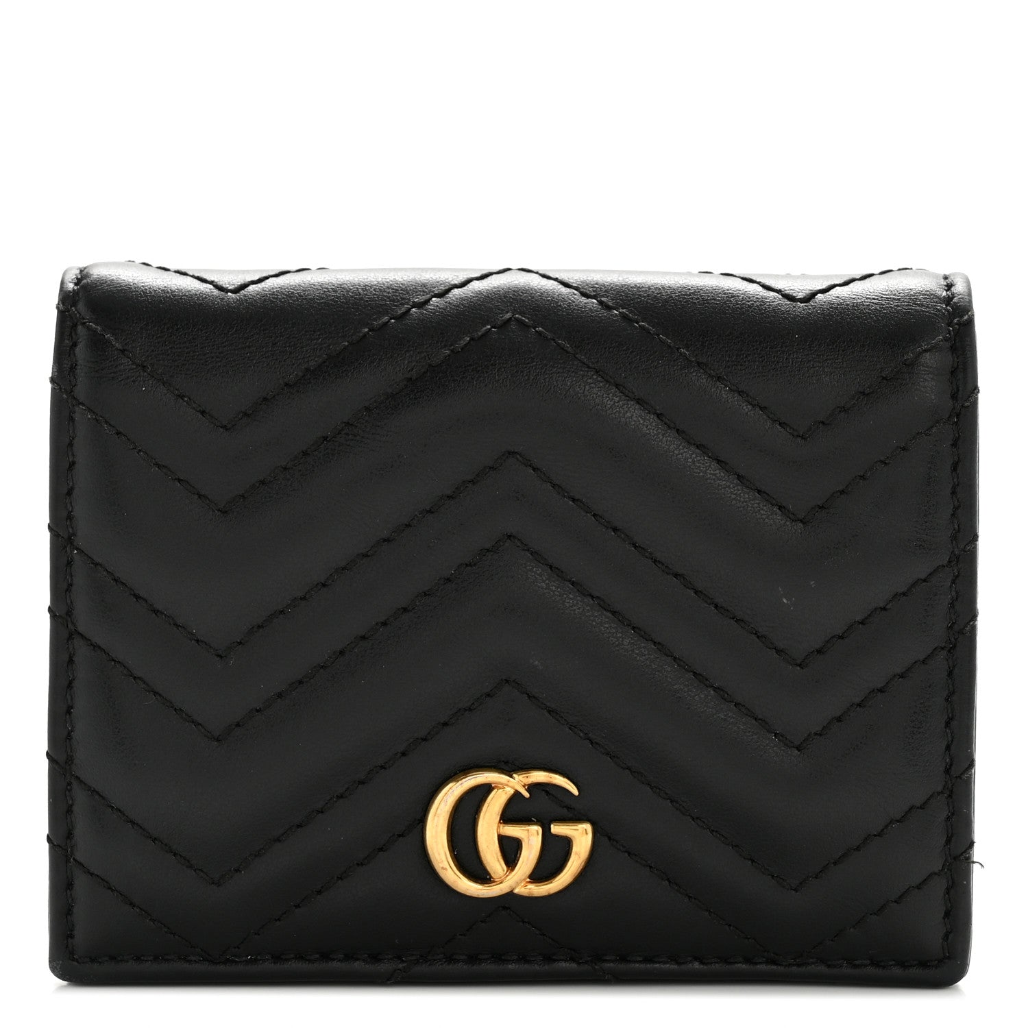 Calfskin Matelasse GG Marmont  Case Wallet Black