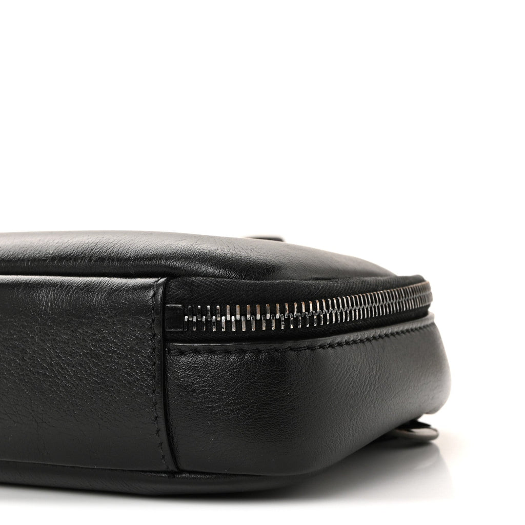 Calfskin Lacquered Vlogo Crossbody Bag Black