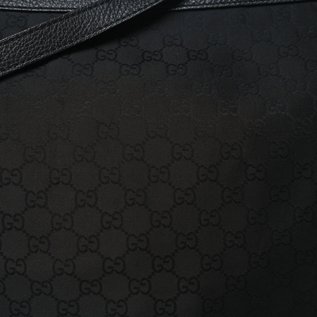 Denim Monogram Large Half Moon Hobo Black
