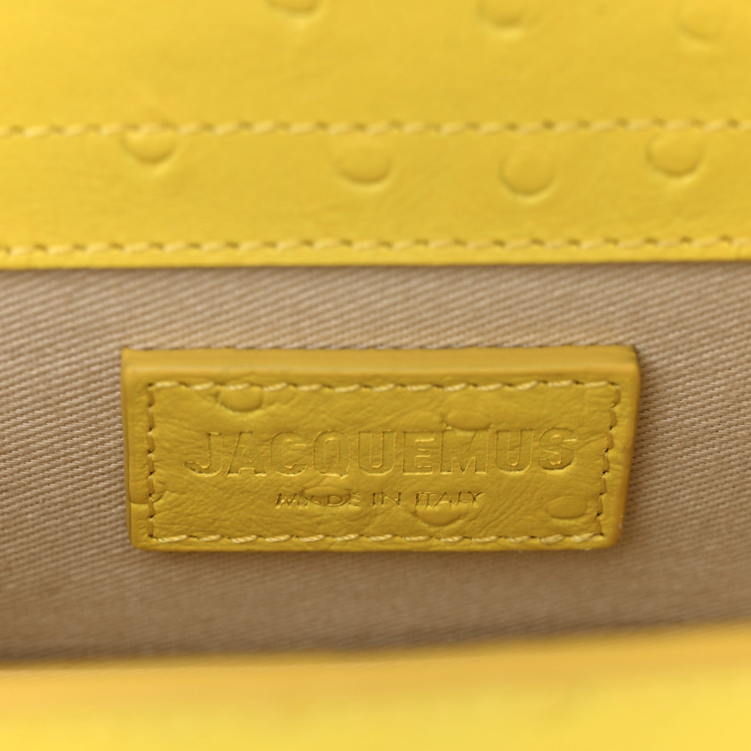 Calfskin Ostrich Embossed Le Bambino Yellow