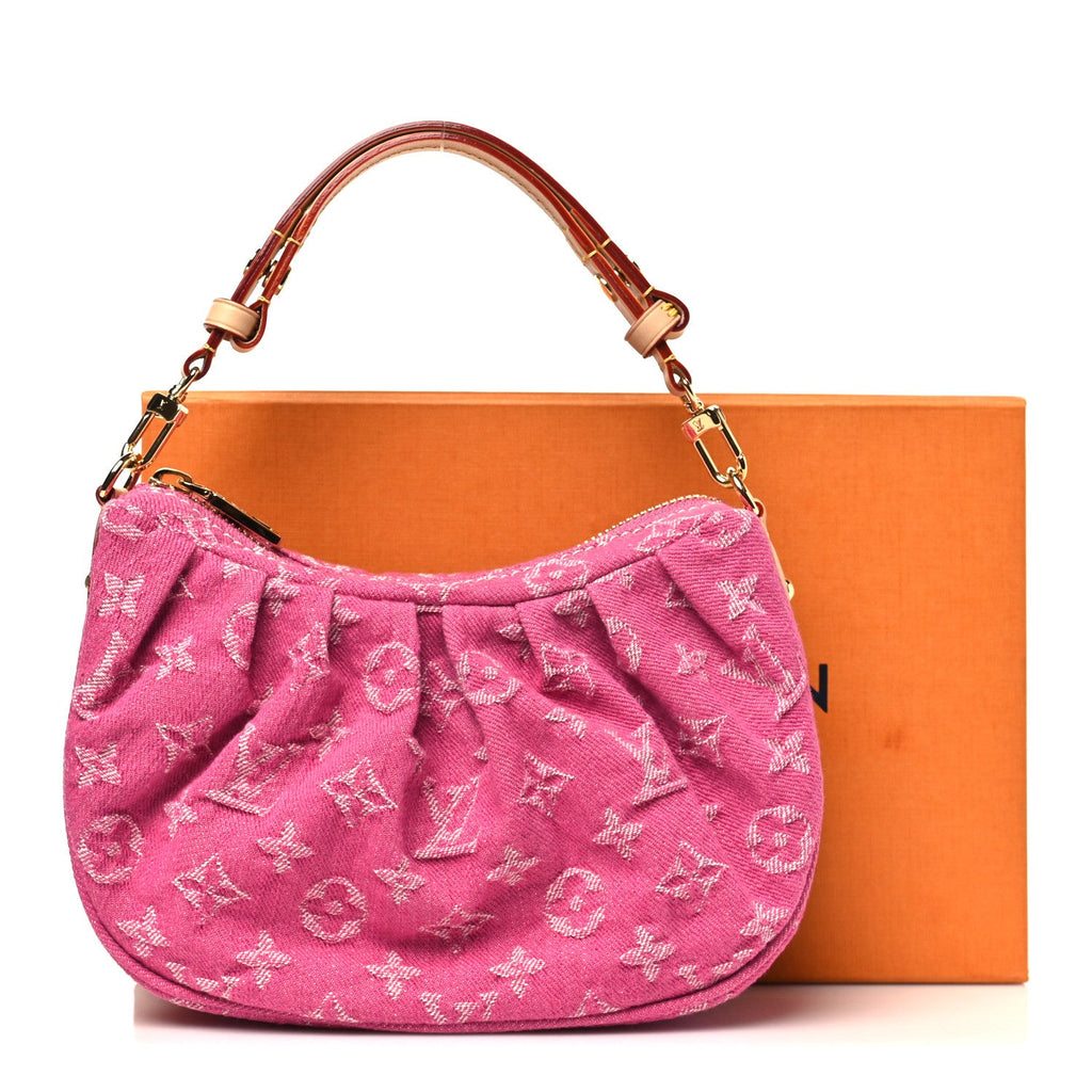 Monogram Denim Pochette Valley Fuchsia