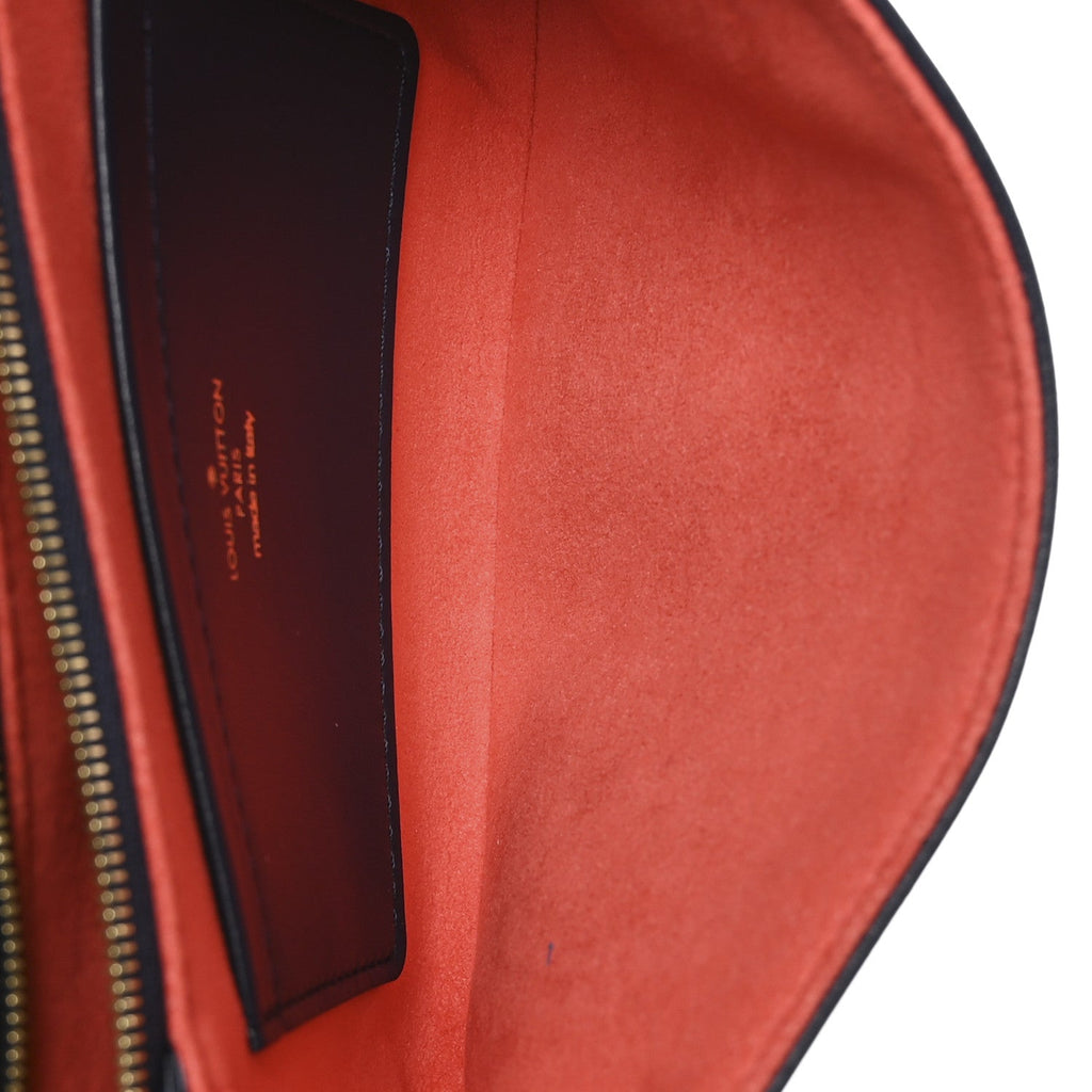 Lambskin Embossed Monogram LV Garden Pochette Coussin Navy