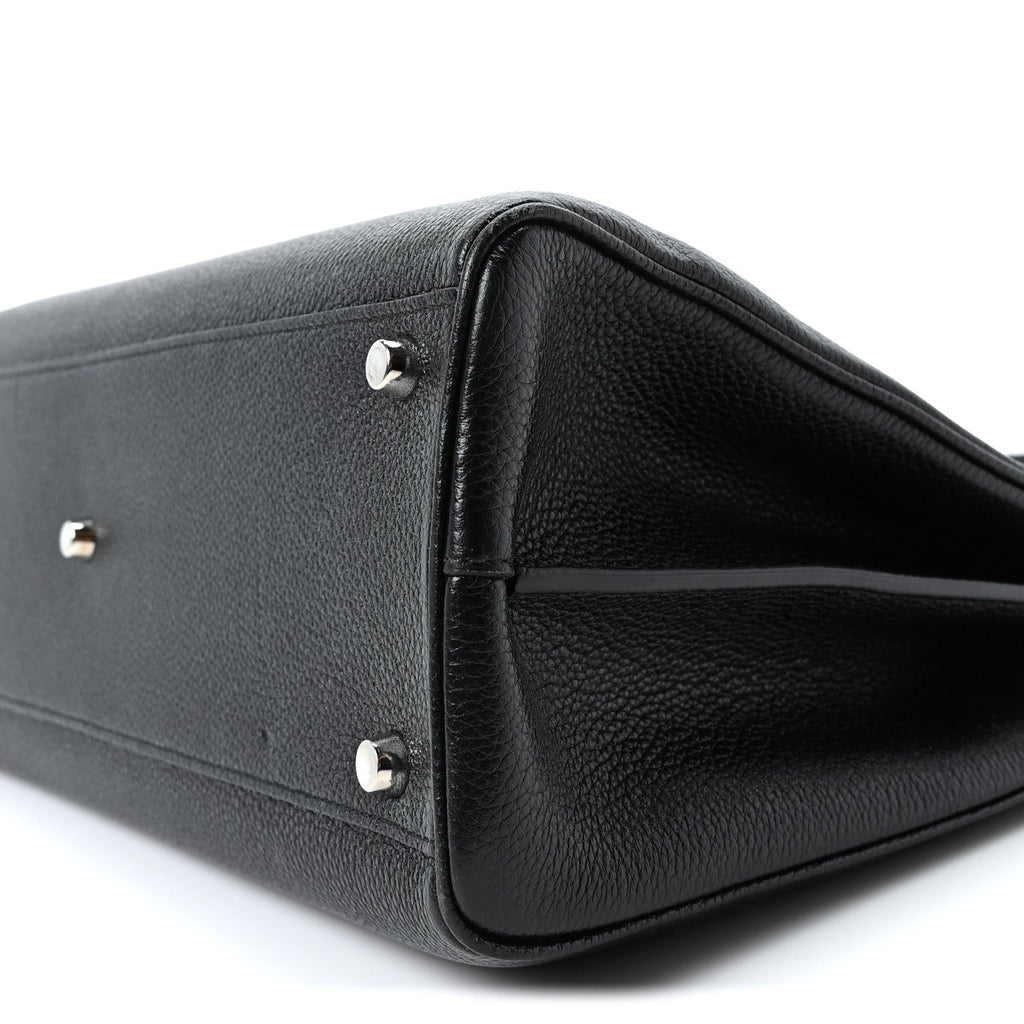 Smooth Calfskin Medium Zumi Top Handle Bag Black