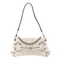 Nappa Vertical Matelasse Small Maxi Horsebit Chain Shoulder Bag Great White