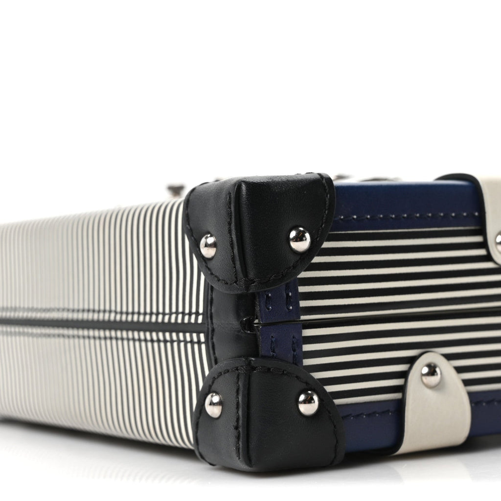 Calfskin Printed Petite Malle Blue