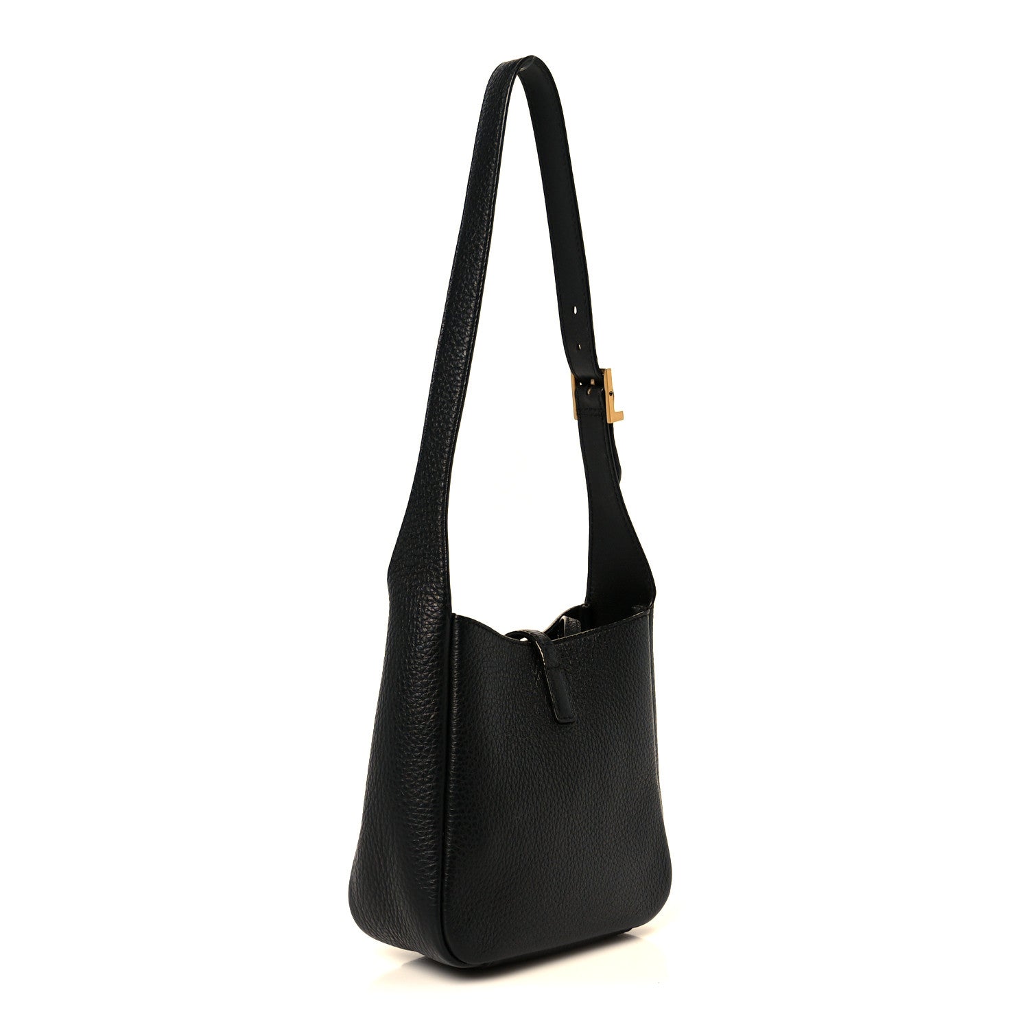 Grained Calfskin Baby Le 5 A 7 Supple Hobo Black