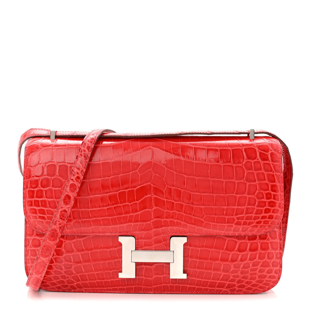 Shiny Niloticus Crocodile Constance Elan 25 Rouge Casaque