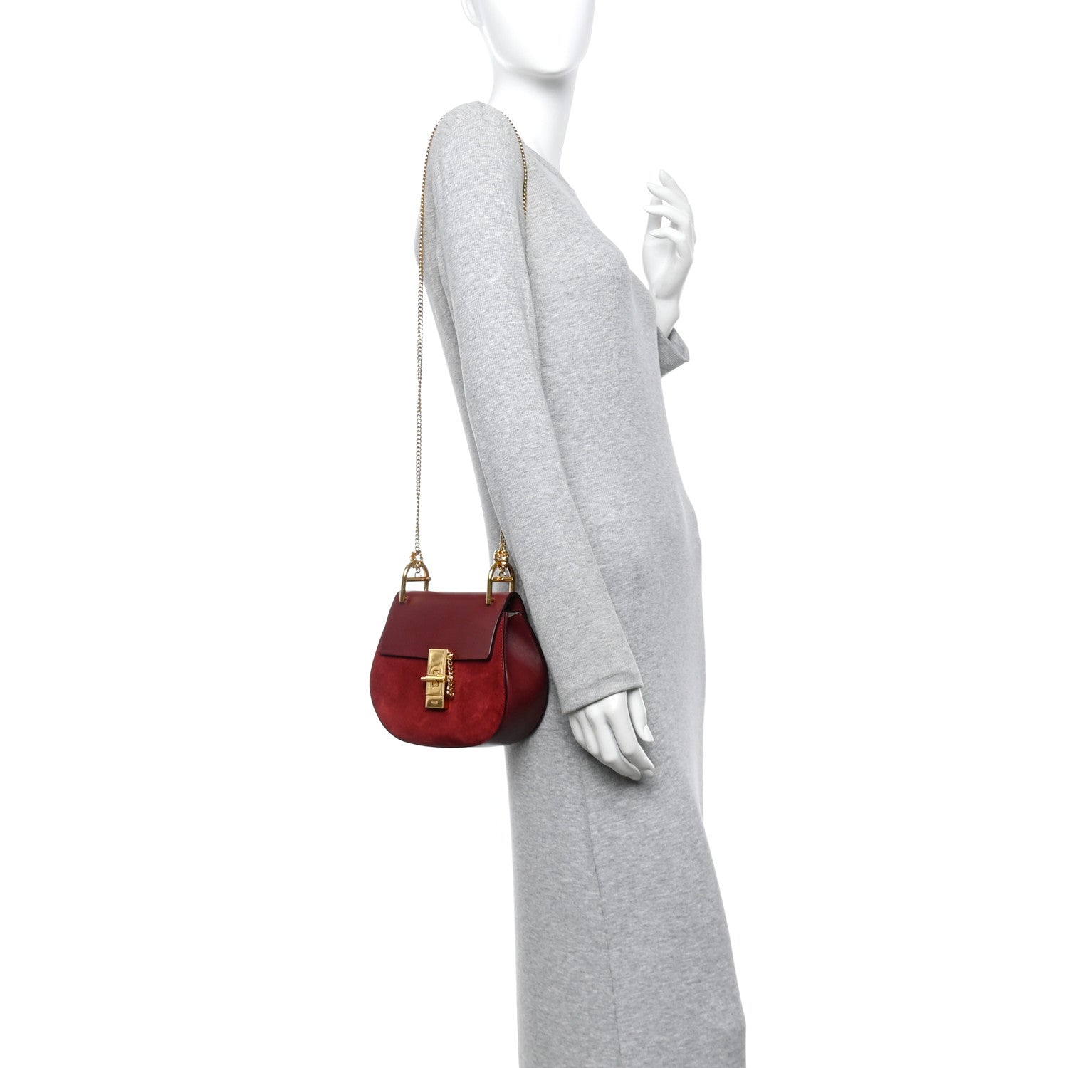 Smooth Calfskin Mini Drew Shoulder Bag  Wine Purple