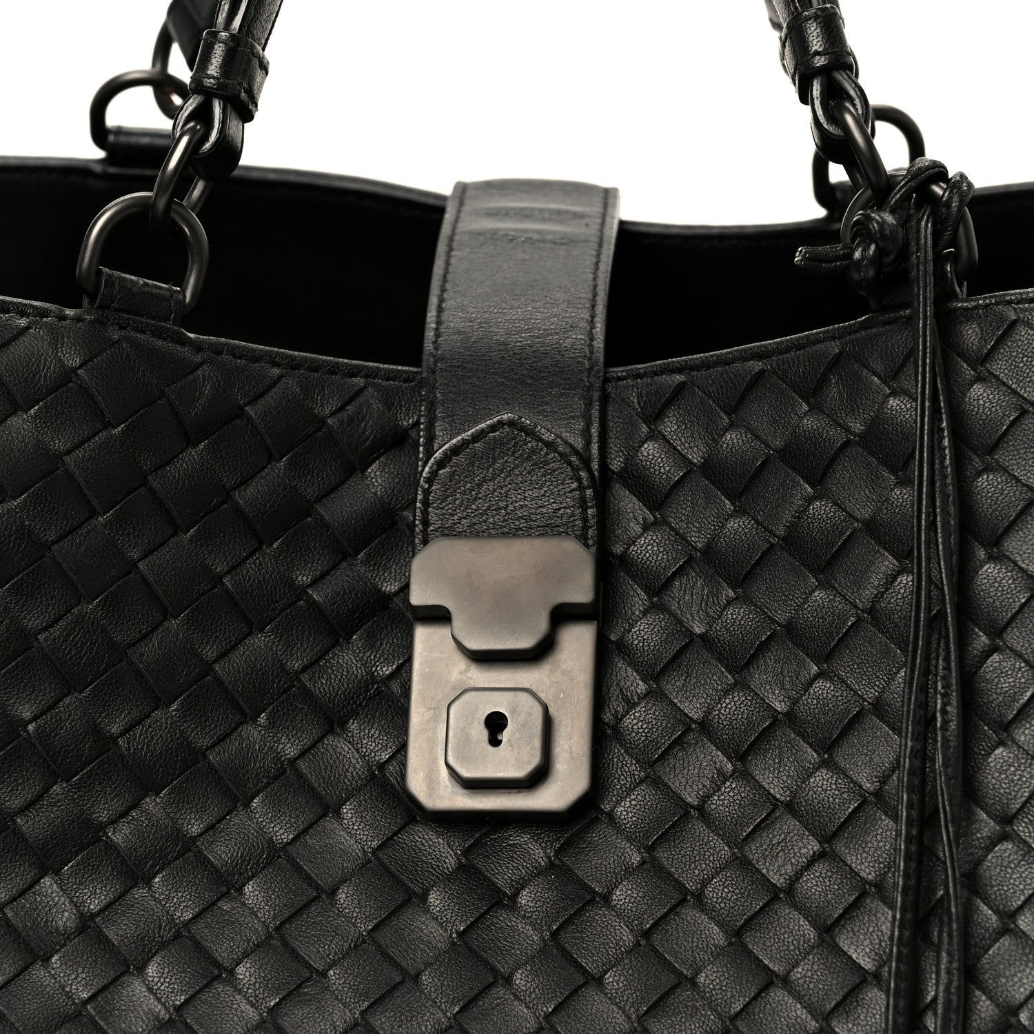 Nappa Intrecciato Large Roma Tote Black