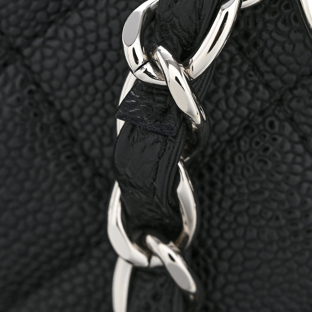 Caviar Quilted Grand Shopping Tote GST Black