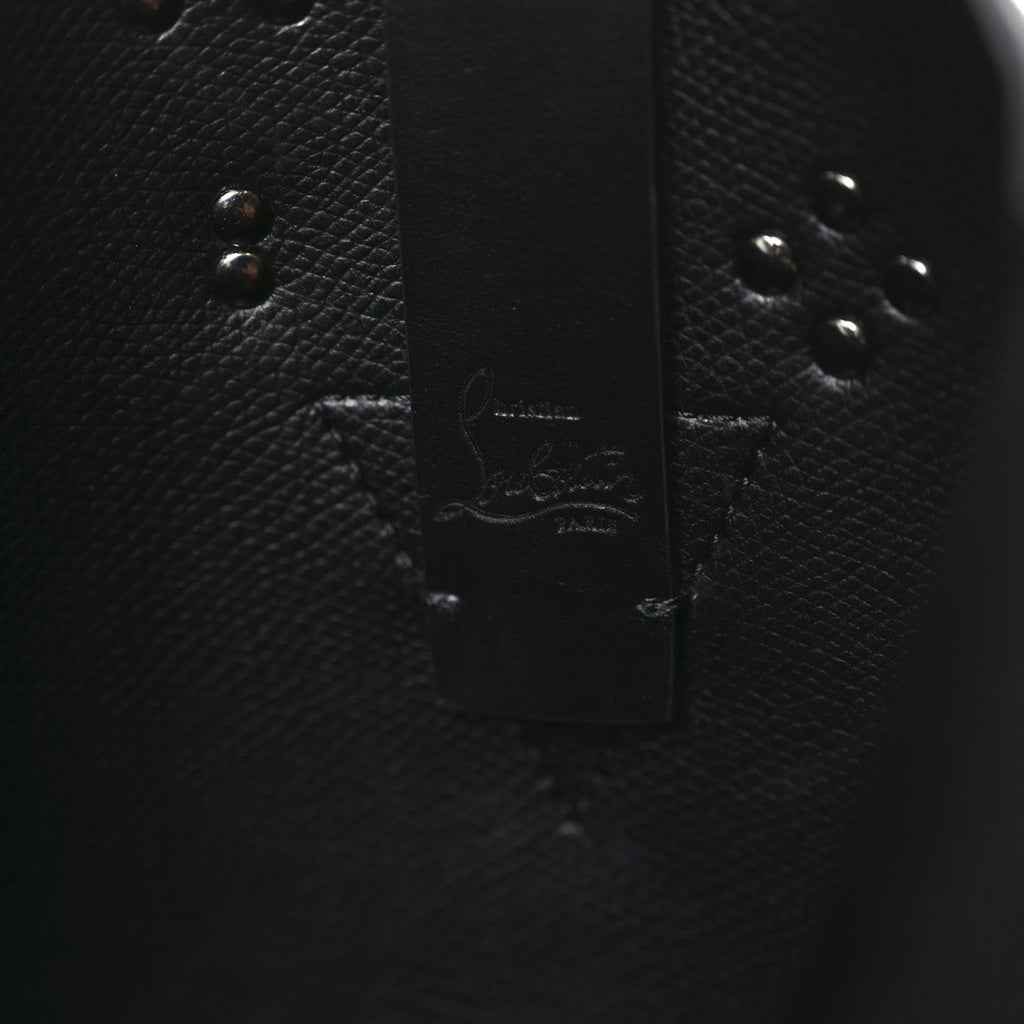 Calfskin Empire Spike Studded Mini Cabachic Bucket Bag Black