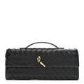 Nappa Intrecciato Long Andiamo Top Handle Clutch Black