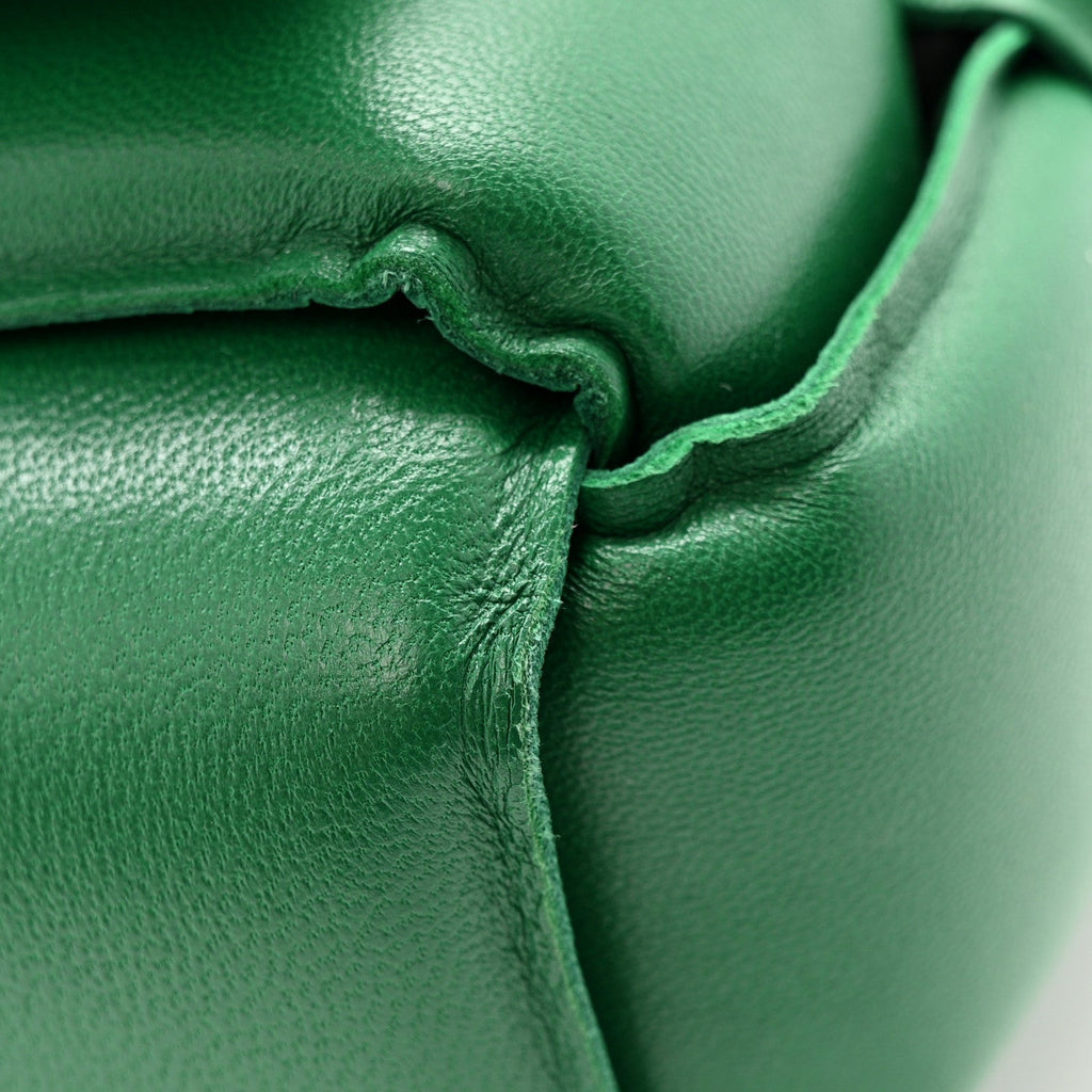 Lambskin Maxi Intreccio Padded Chain Cassette Crossbody Bag Racing Green