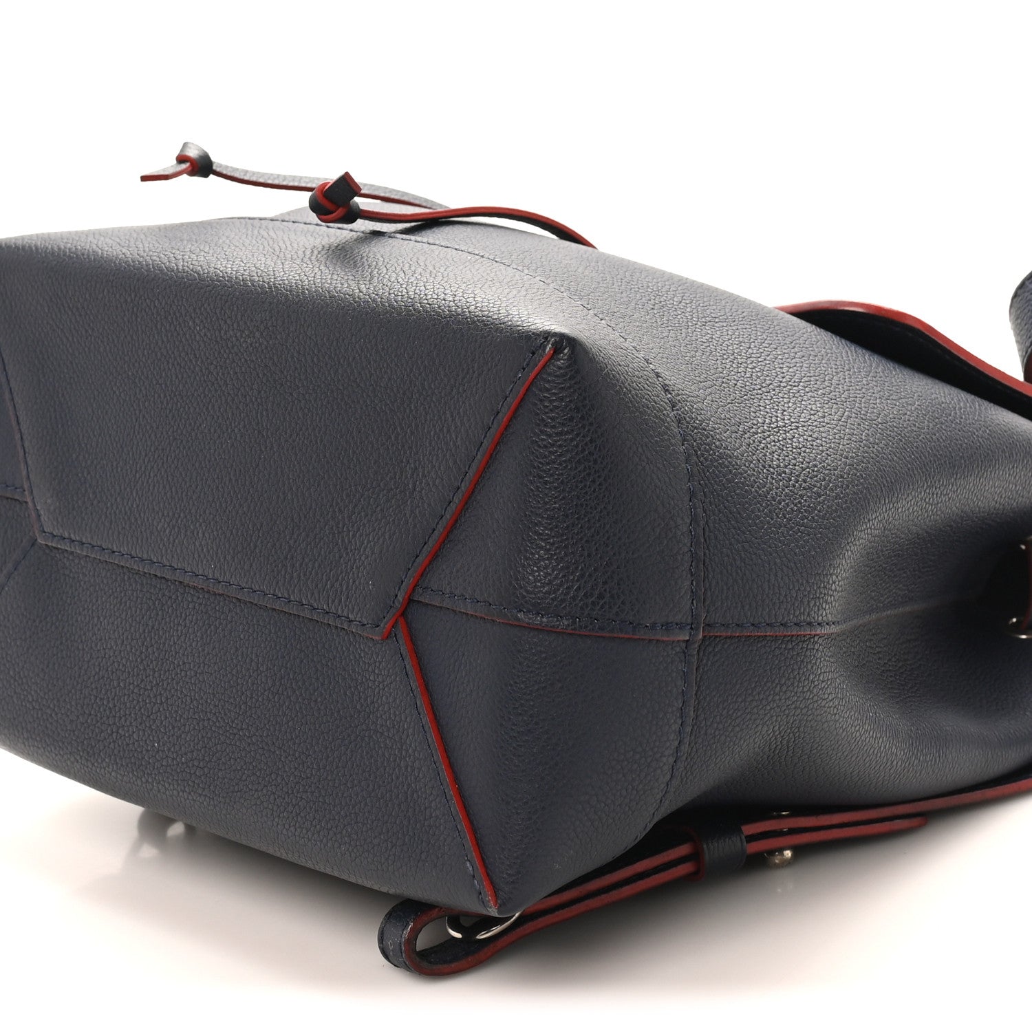 Soft Calfskin Lockme Backpack Marine Rouge