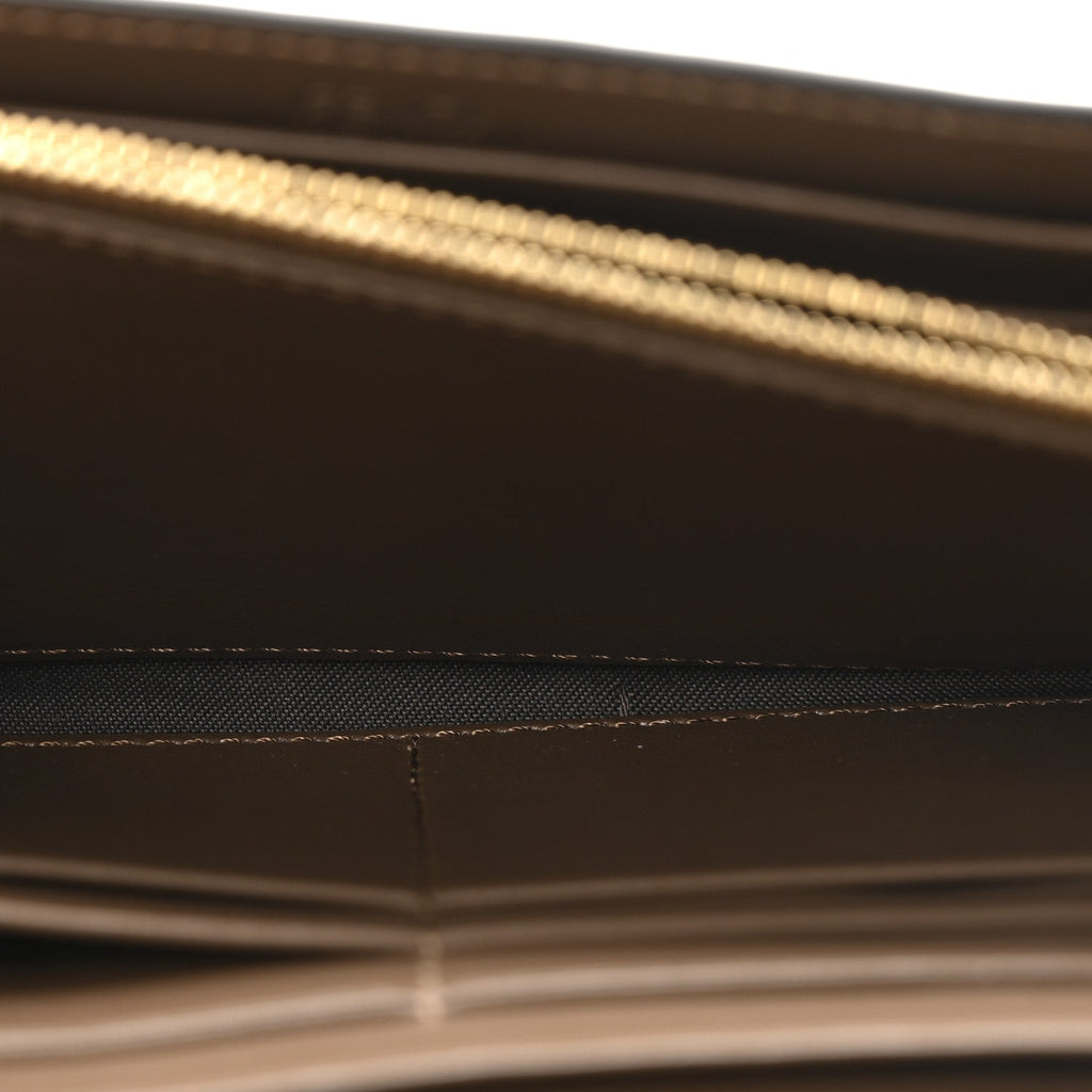 Vitello Soft F is Fendi Bi-Color FF 1974 Embossed Continental Envelope Wallet On Chain Maya Black