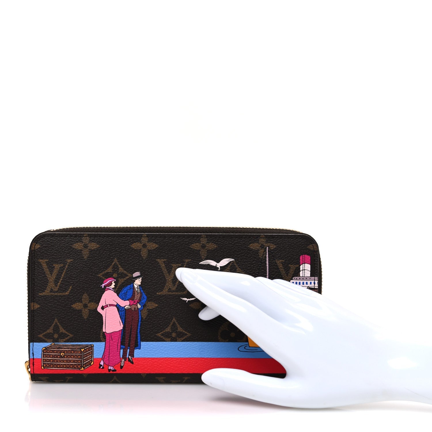 Monogram 2016 Christmas Animation Zippy Wallet Rouge