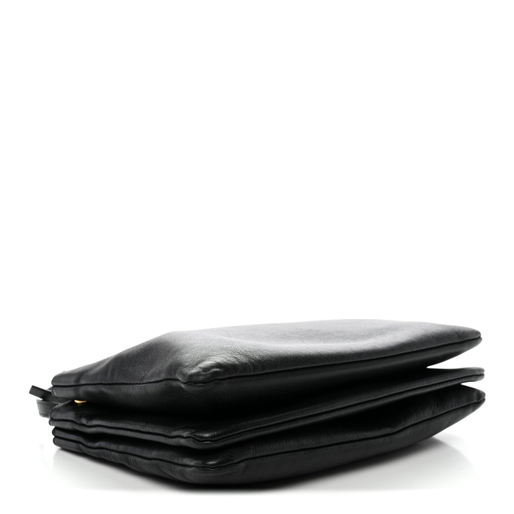 Lambskin Large Trio Crossbody Bag Black