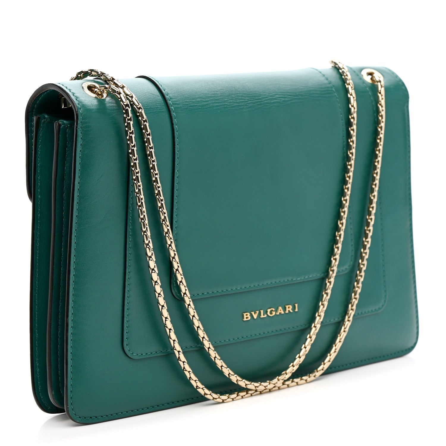 Calfskin Serpenti Forever Shoulder Bag Emerald Green