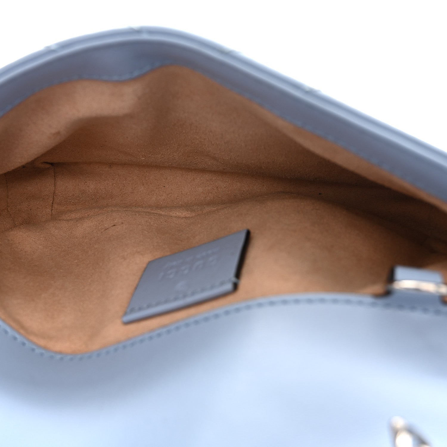 Calfskin Matelasse Super Mini GG Marmont Shoulder Bag Porcelain Light Blue