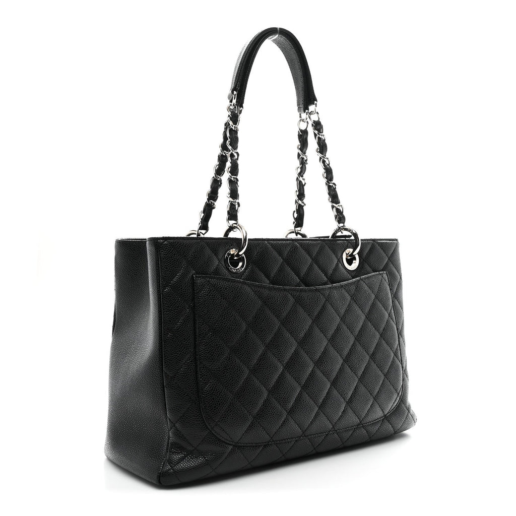 Caviar Quilted Grand Shopping Tote GST Black