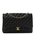 Caviar Quilted Maxi Double Flap Black