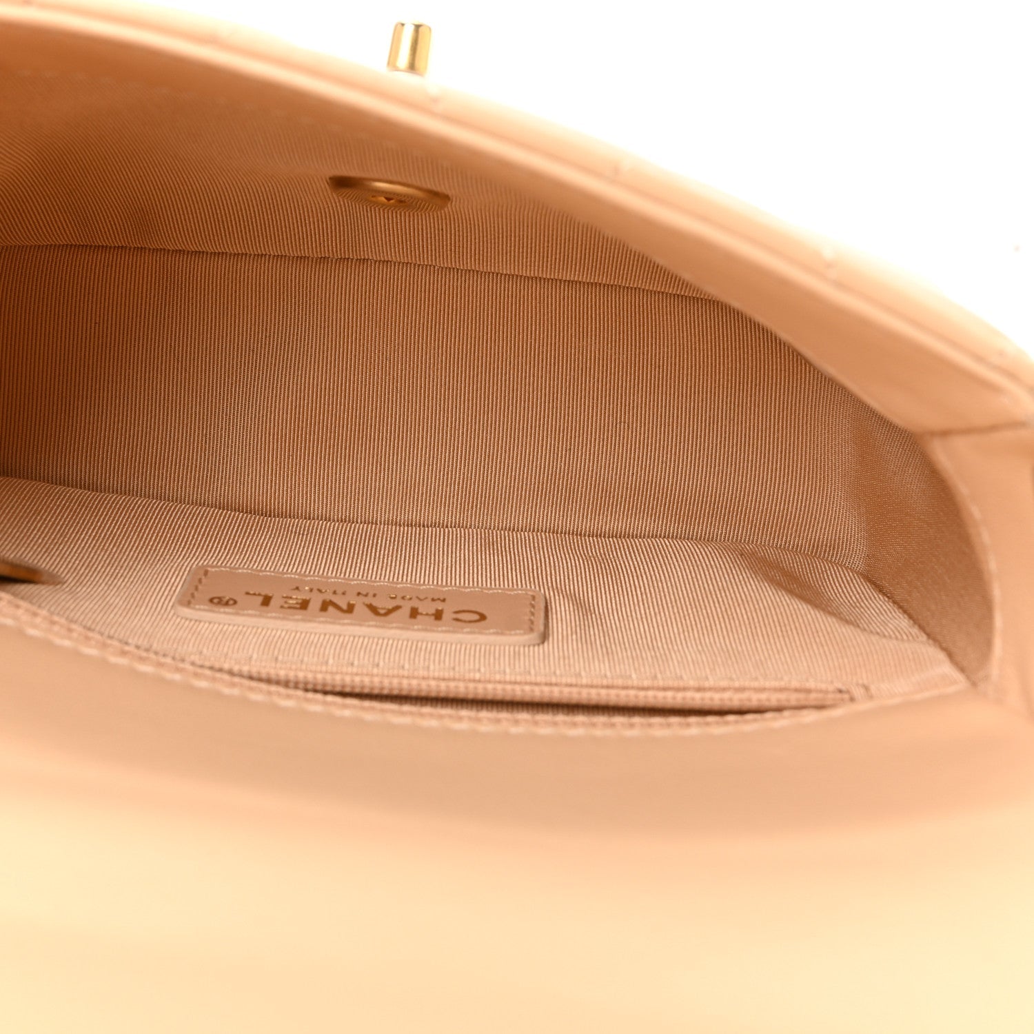 Lambskin Quilted CC Coin Flap Bag Beige