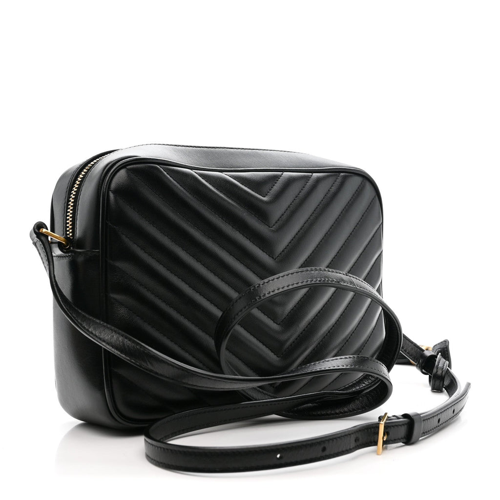 Calfskin Matelasse Monogram Lou Camera Bag Black