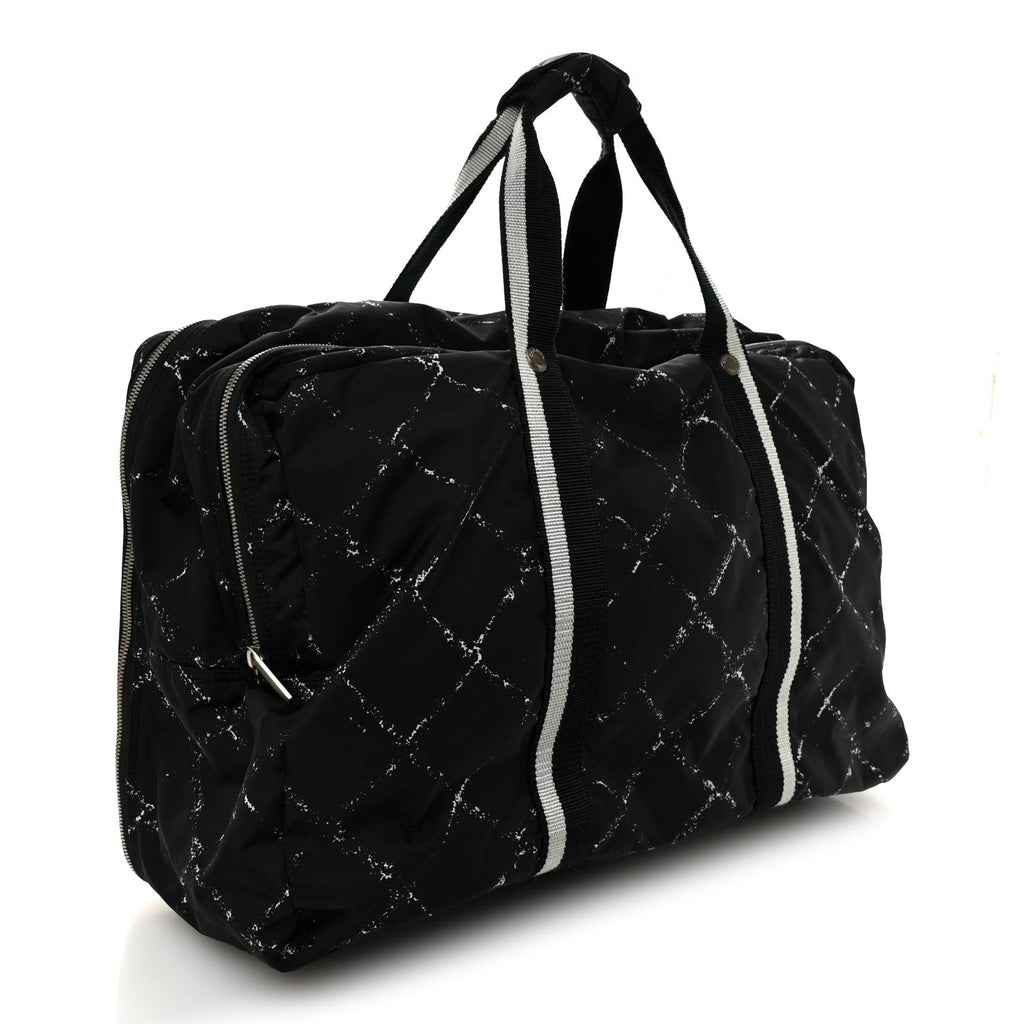 Nylon Large Travel Duffle Bag Black