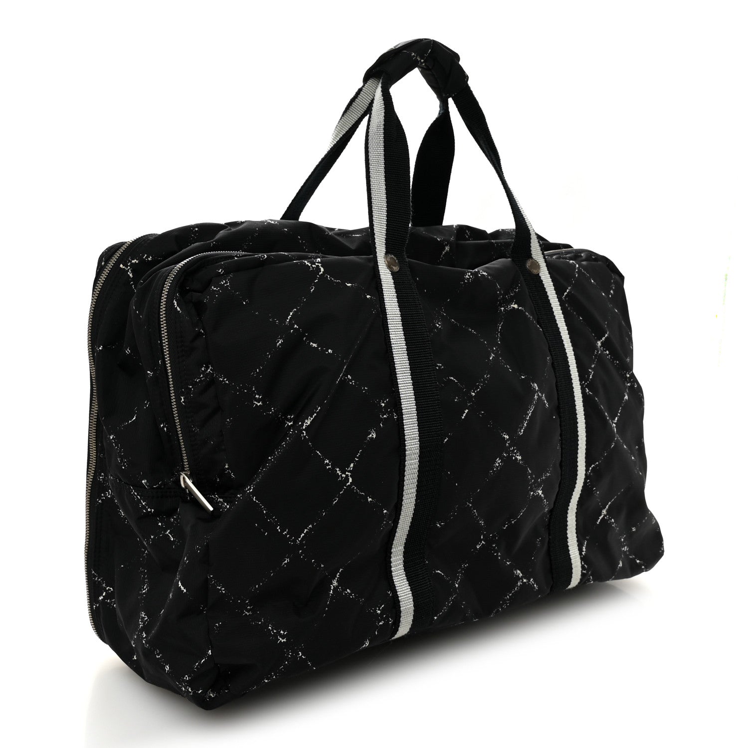 Nylon Large Travel Duffle Bag Black