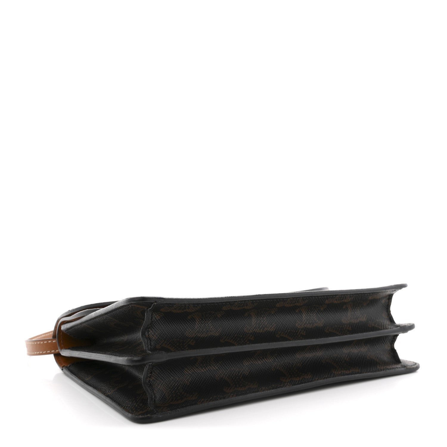 Triomphe Canvas Lambskin Wallet On Strap Tan