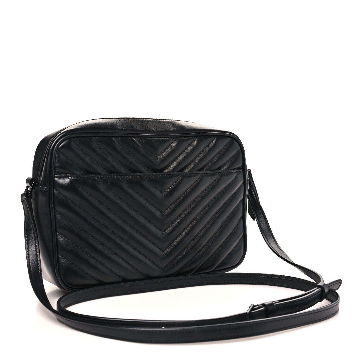 Calfskin Matelasse Monogram Monochrome Lou Camera Bag Black