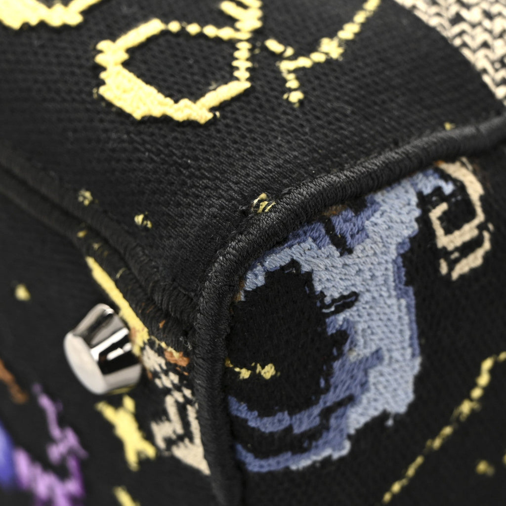 Canvas Pixel Zodiac Embroidered Medium Lady D-Lite Nero Multicolor