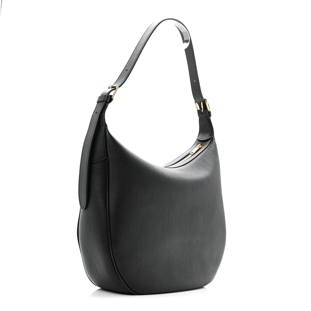 Supple Calfskin Medium Triomphe Heloise Shoulder Bag Black