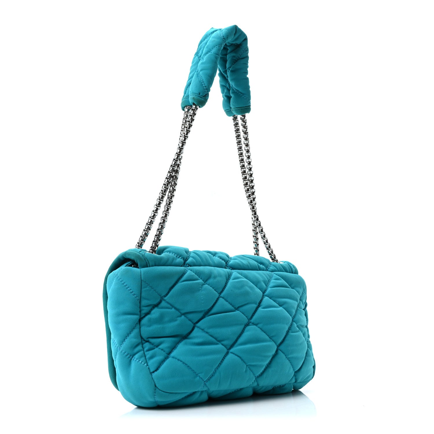 Nylon Bubble Quilt Medium Flap Turquoise