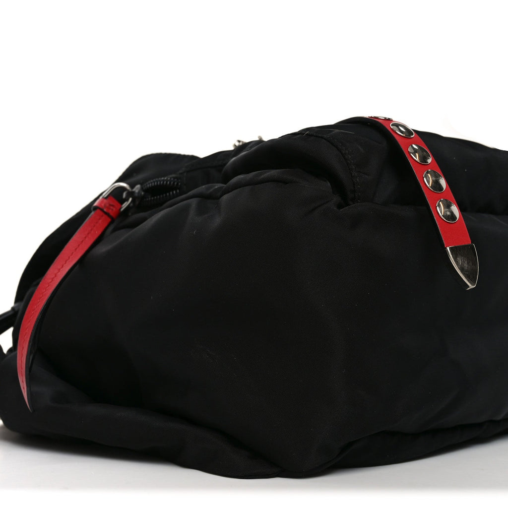 Nylon New Vela Studded Marsupio Belt Bag Black Fuoco