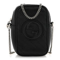 Sakai Be Green Calfskin Diagonal Stitched Mini Blondie Vertical Shoulder Bag Black