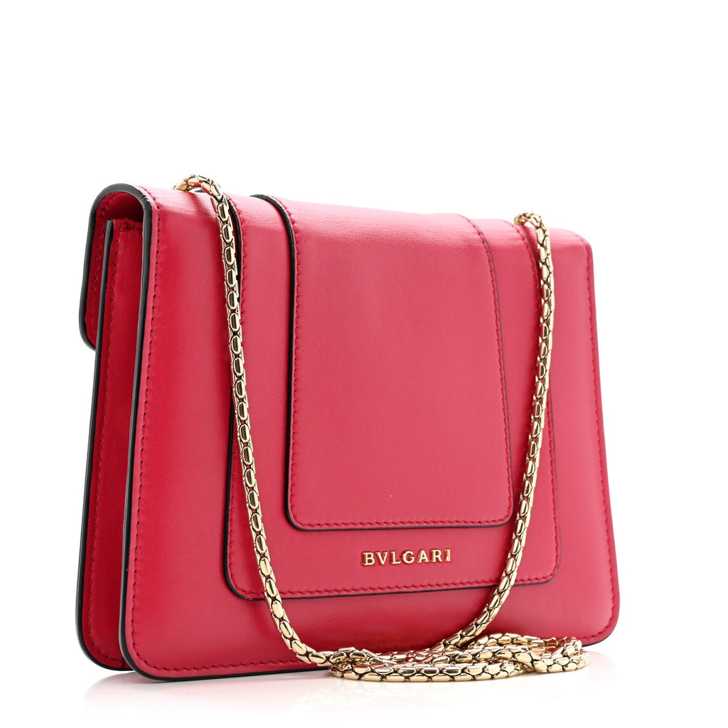 Calfskin Small Serpenti Forever Snake Strap Crossbody Bag Pink