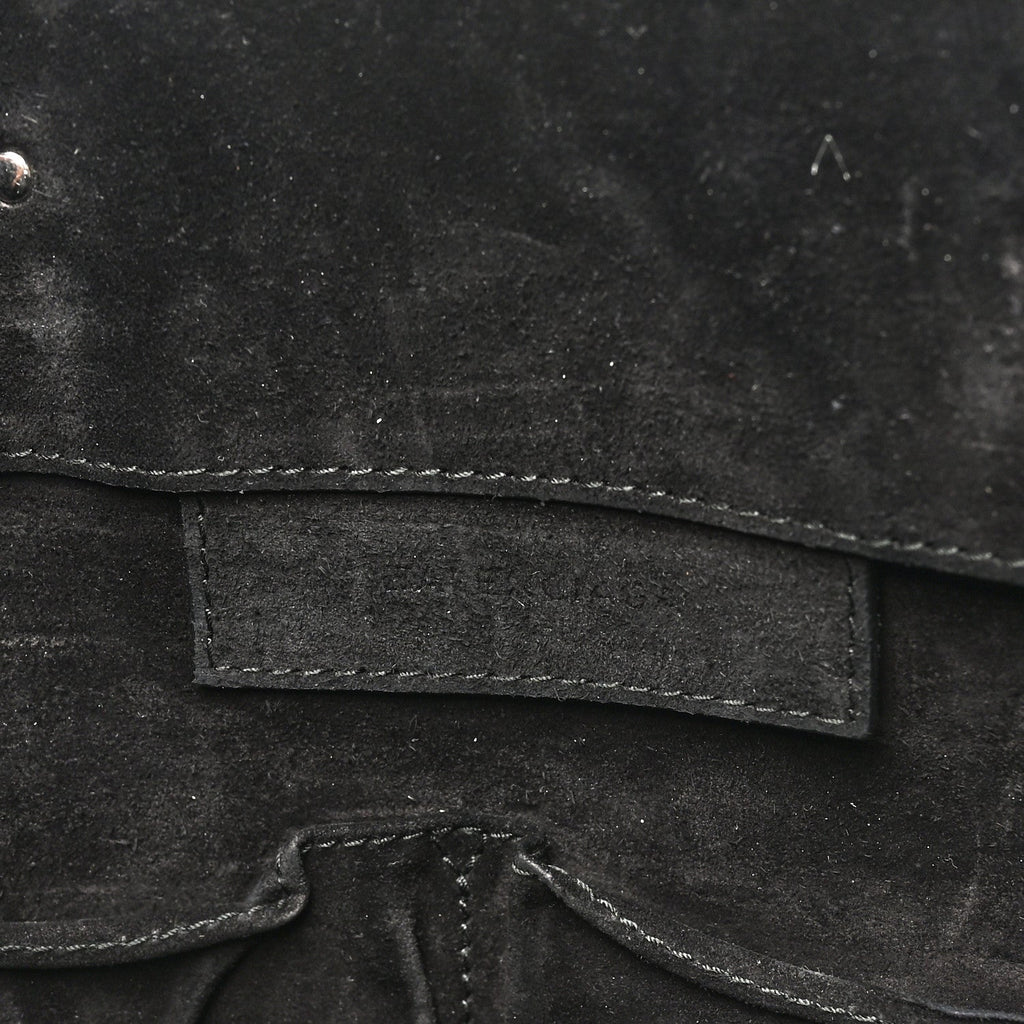 Daim Suede Plate Hardware Papier A6 Zip Around Tote Black