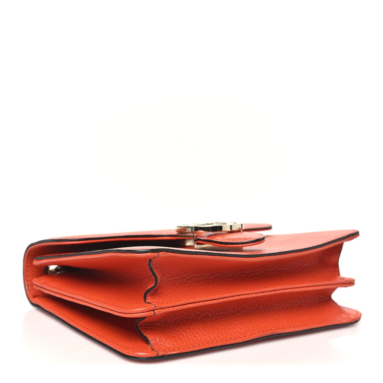 Dollar Calfskin Small Interlocking G Shoulder Bag Sun Orange